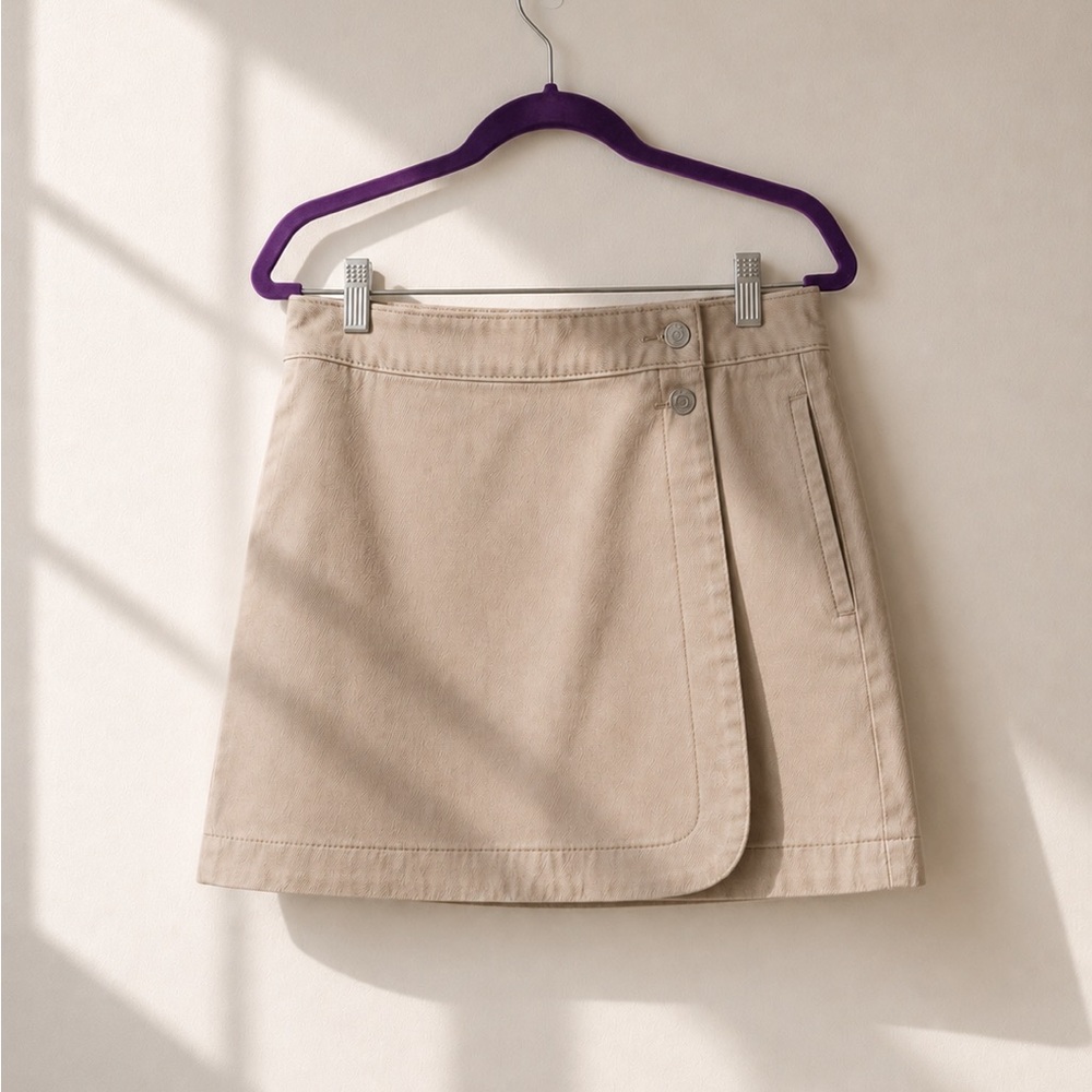 Levi’s Wrap Skort Beige Mini Skirt NWT Denim Style One Piece Cute